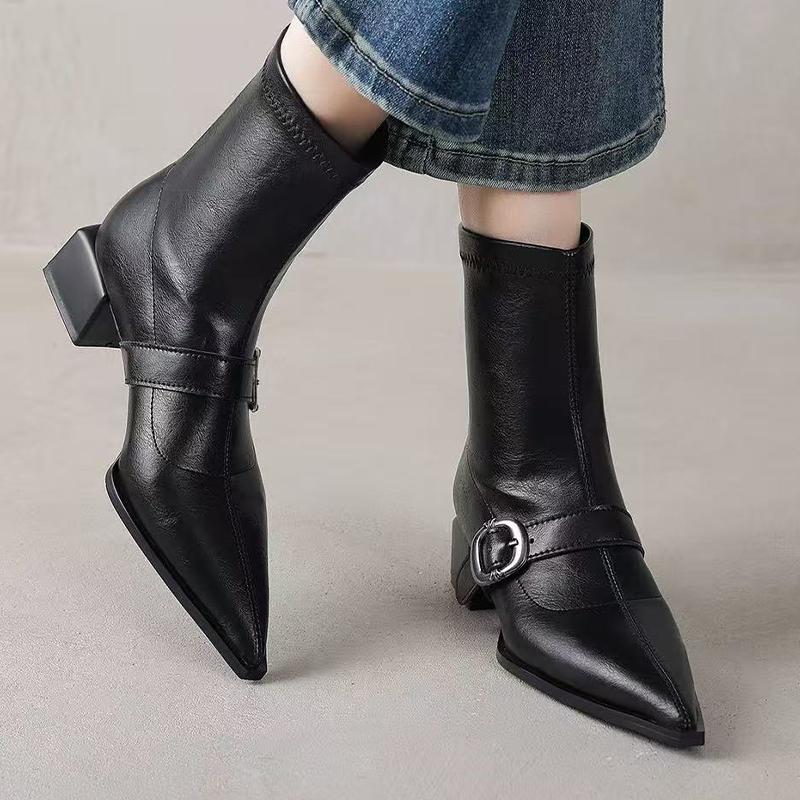 

Модные ботильоны для женщин с острым носком, модная роскошная обувь на каблуке, зимнее платье, дизайнер 2025, новые элегантные короткие ботильоны для женщин, обувь 35