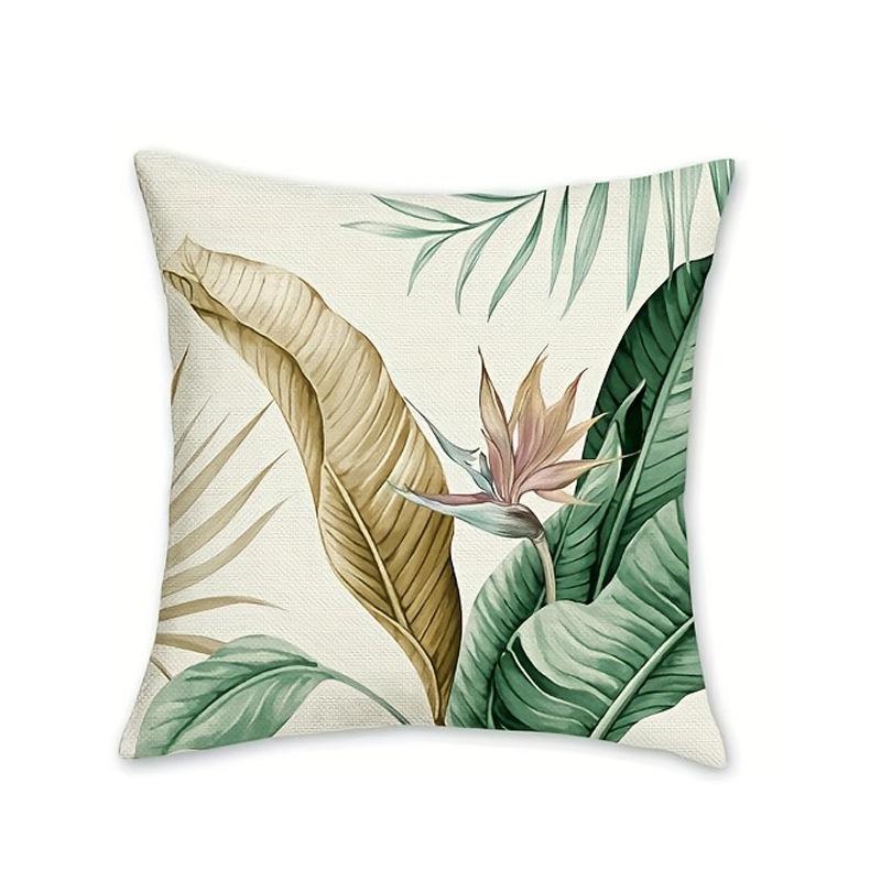

Flower and Plant Cushion Cover Green Light Luxury Ultra Short Velvet Cushion Cover Home Car Decorative Cushion Cover 45*45cm