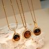 Elegant Myerard Style Tiger's Eye Braided Pendant Necklace for Women