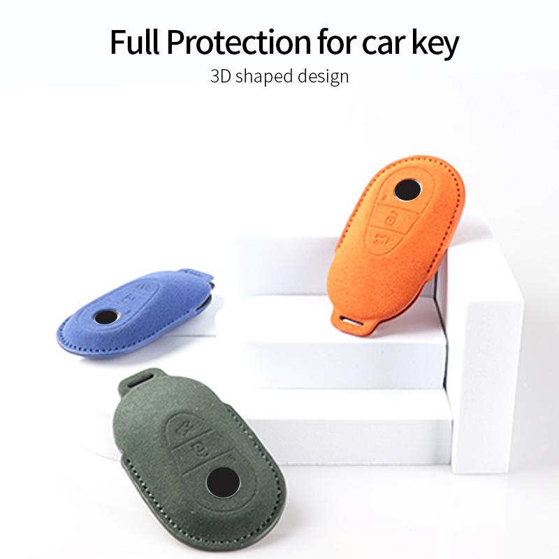 Lederen Suède Autosleutelhoes Cover Shell voor Mercedes Benz A B C E S G Klasse W204 W205 W212 W213 W176 W177 GLC CLA AMG Accessoires