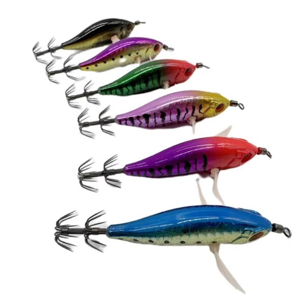 80mm Squid Jig Glow Wood Shrimp Lure Shrimp Shrimp Squid Hook  Sea Fishing