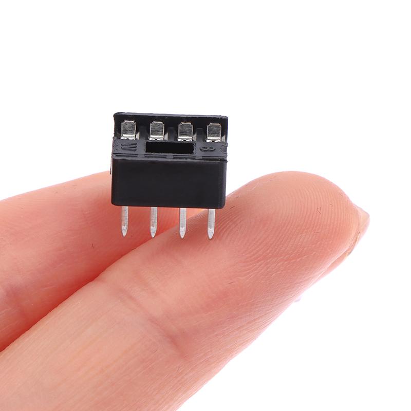 20Pcs Dip-8Pic Round Hole 8 Pins 2.54Mm Dip Dip8 Ic Sockets Adaptor Solder Type 8 Pin Chip Base Circuit Ic Connector
