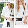 Designed for iPhone 16e/16/15/14/13/12 Pro Max Wallet Case Detachable Wallet Case with Crossbody Strap [Compatible with MagSafe]