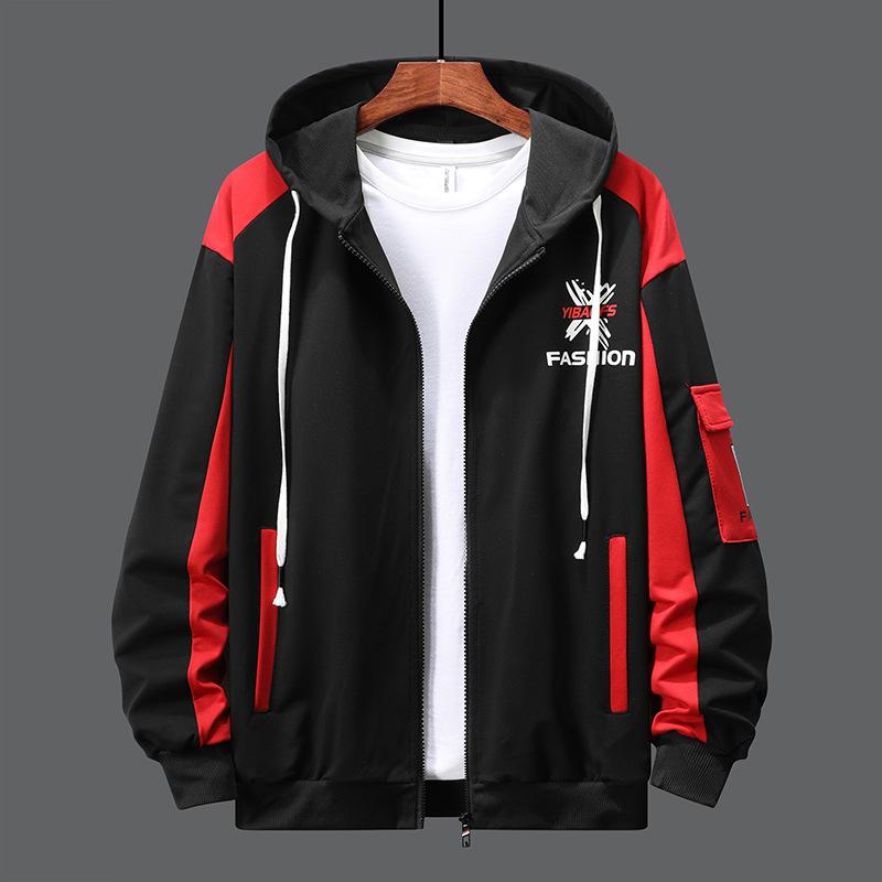 

Модный повседневный кардиган, весенне-осенний, подростковый мужской кардиган на молнии с капюшоном, спортивная куртка XXL