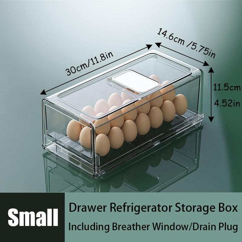 Refrigerator Organizer, Pantry Organization and Storage Bins,Plastic Stackable Storage Bins with Drawers, for Fridge Kitchen