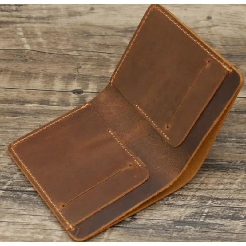 

Модный мужской кошелек из натуральной кожи, ретро-кошелек ручной работы для мужчин, прочный мужской кошелек из натуральной кожи, кошелек для монет