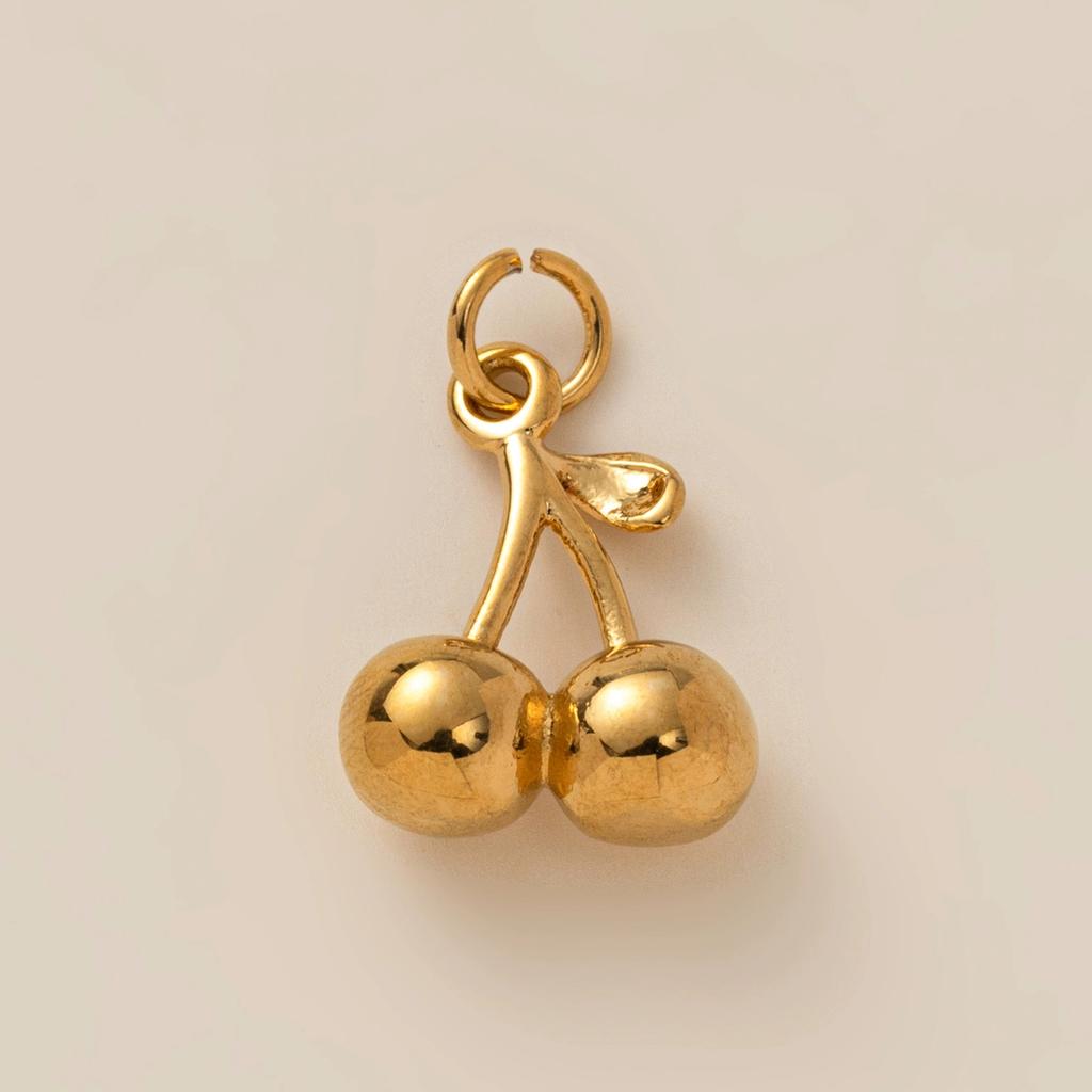 Y2K Cute Fruit Strawberries Cherries Avocados Lemons Charm For Women Stainless Steel Gold Color Pendant DIY Making Accessories