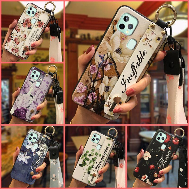 Shockproof Fashion Design Phone Case For Oukitel C22 Durable Protective Dirt-resistant Waterproof Lanyard Soft case Ring