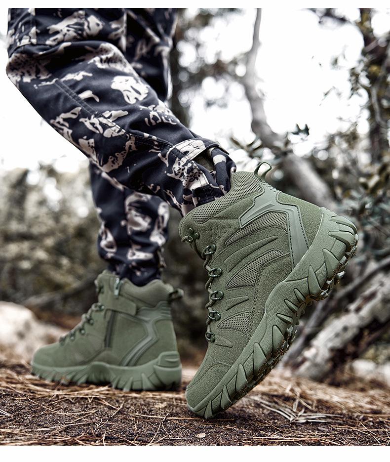 Men's Plus Size Breathable Non-slip High-Top Hiking Combat Boots