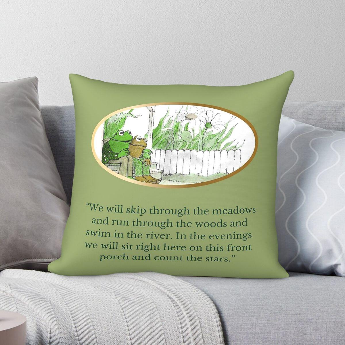 Exquisite Ornaments Unisex Frog And Toad Quote Pillowcase Polyester Linen Velvet Pattern Zip Decorative Bed Cushion Cover