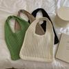 Lässige Hohlmuster Strick-Schultertasche Große Kapazität Mehrfarbig Leichte Taschen Gestrickte Polyester Lässige Tragetasche Urlaub