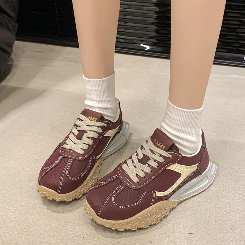 Fashion Women's Casual Shoes Lace-up Flat Sole Round Toe Women's Sports Shoes Leisure Outdoor Comfortable Sports Shoes