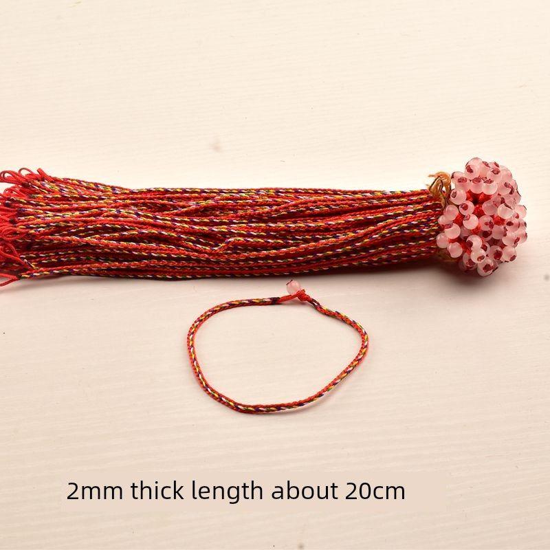 

Красочный плетеный веревочный браслет на запястье, цепочка на ногу, браслет на щиколотку, мужской и женский, детский, плетеный пятицветный, парный, на удачу, красная веревочка 20cm Fine about 100