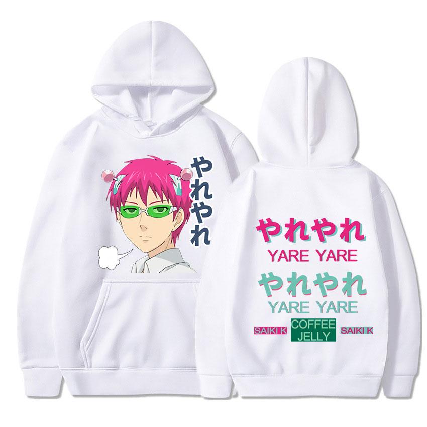 Anime Katastrofální život Saiki K Mikina s kapucí Vintage tisk Mikiny Saiki Kusuo Unisex Dámská Módní Mikina Nadměrná Mikina