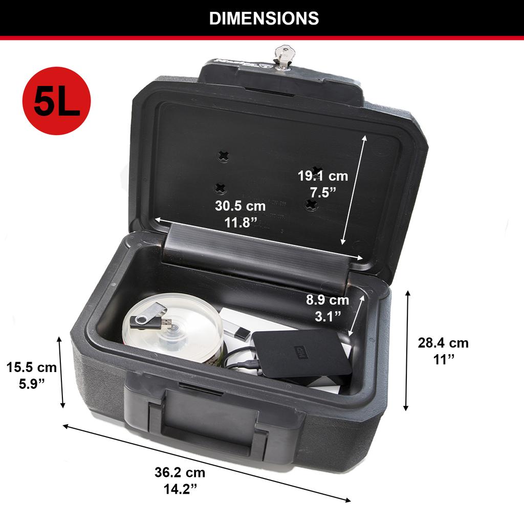 Master Lock Zertifizierte feuerfeste Safe-Box, Schlüssel, 5L