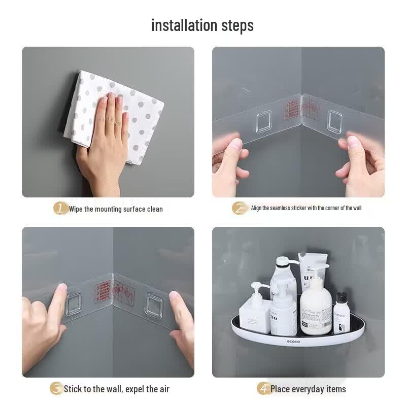 ecoco Punch-Free Corner Bathroom Shelf