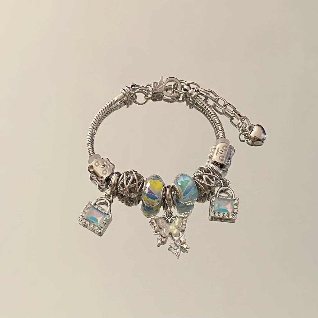 Элегантный браслет-бабочка с бусинами из сплава для женщин, сувенир для путешествий зелёный