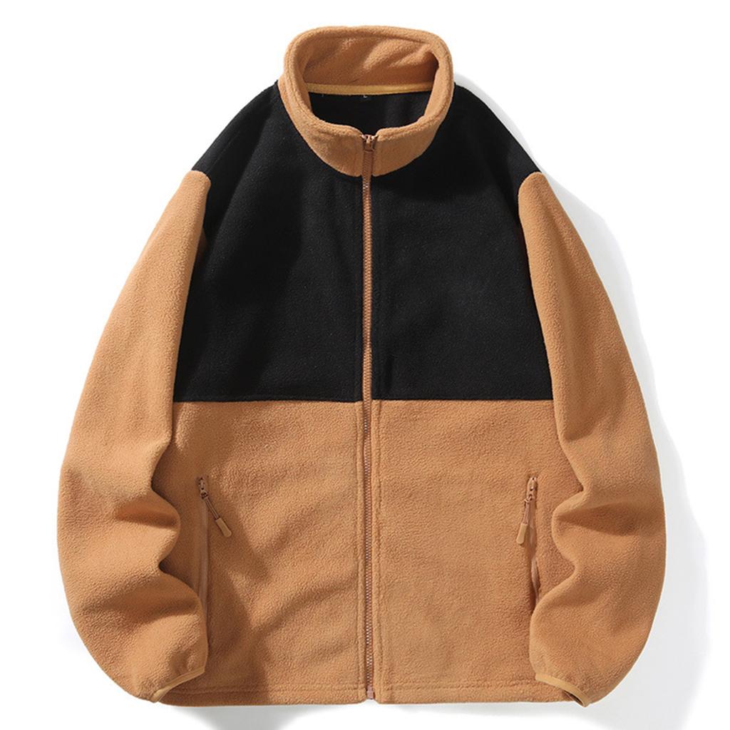 Men  Winter Fleece StCollar Jacket Casual Patchwork