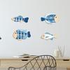 4 Pcs Wooden Fish Wall Decor Rustic Beach Nautical Wood Art Coastal Themed Wall Hanging Sign for Home Lake House Bathroom Decor