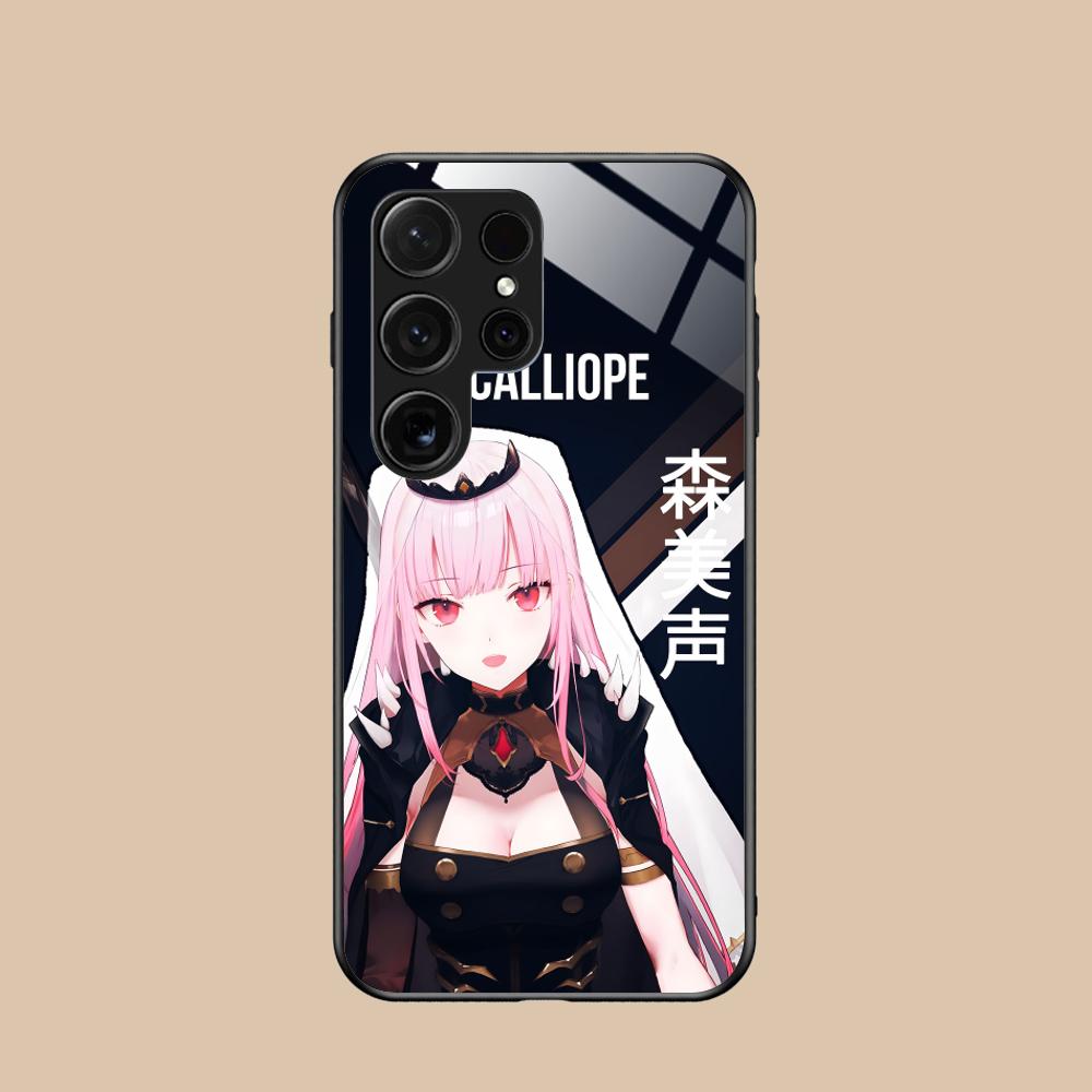 Holo Mori Calliope Glass Mobile Phone Case for Samsung Galaxy A56 55 54 53 52 51 36 35 34 23 16 15 5G Colorful Cover