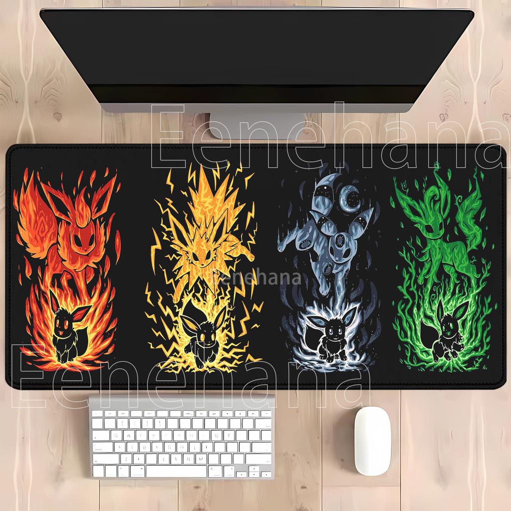 Mouse Pad Eevee Gaming Anime Hd Printing Kawaii Pc NonSlip Base Keyboard Overlock Office Mousepad Overlock Xxl Desk Mat