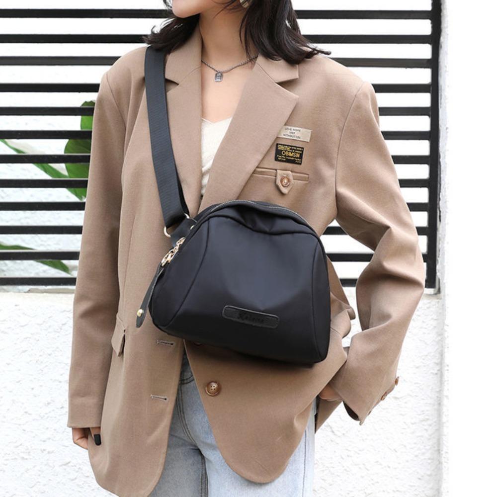 Waterproof Nylon Shoulder Bag Large Capacity Fancy Pack All Match Shell Crossbody Bag  Student