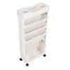 5 Tier Movable Bookshelf Removable Bookcase Rotatable Multilayer Mobile Bookshelf for Bedroom Dormit