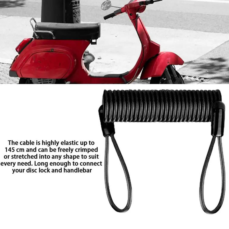 1.2m Safety Disc Brake Helmet Wire Bicycle Lock Rope Anti-theft Security Reminder Motorcycle Spring Cable 2025 NEW