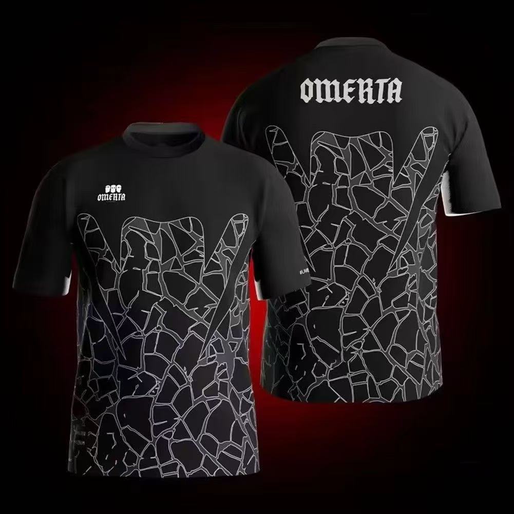Nuova maglia da calcio Omerta tedesca, maglia da allenamento da uomo stampata, maglietta sportiva traspirante con scollo a girocollo
