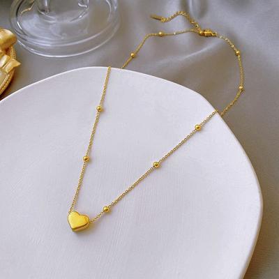 1PC Heart Necklace Accessories Jewelry Pendant Chain Choker For Women Love Titanium Steel Jewelry Simple