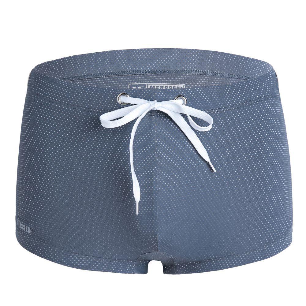 Men's Low-Waist Waterproof Swim Trunks - Drawstring Nylon Square Leg Design for European and American Markets