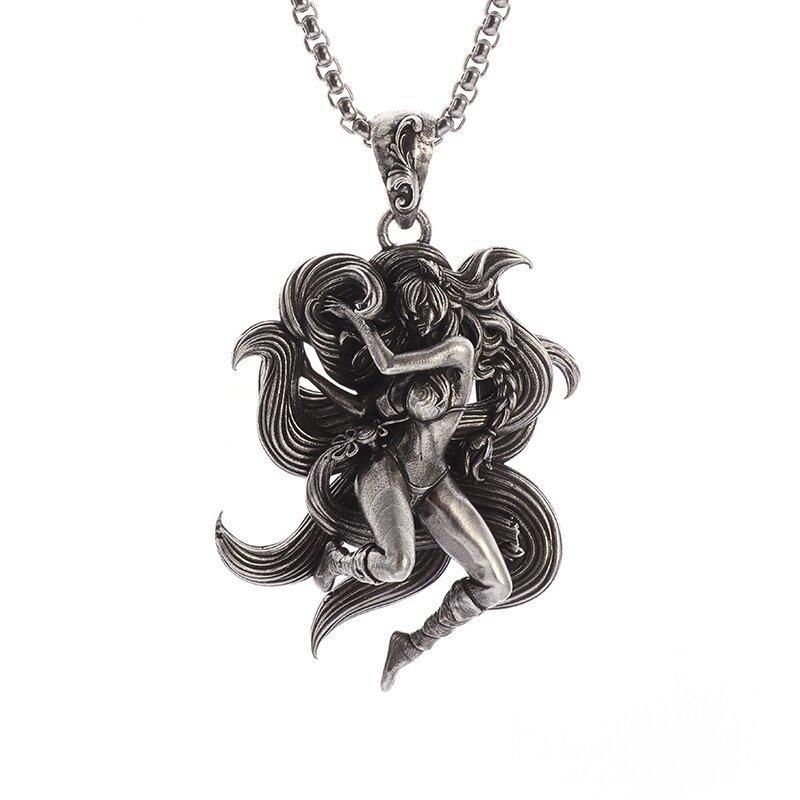 Halloween Necklace, Retro Alloy Jewelry, High-end Color Retention, Personalized Pendant Pendant.