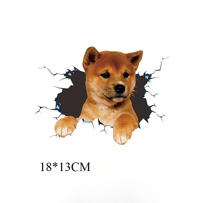 Autoaufkleber personalisierter Hund 3D dreidimensionaler Aufkleber Karosserieschrammen Abdeckung Cartoon Autoaufkleber Stoßstangen hinten Kratzer Aufkleber