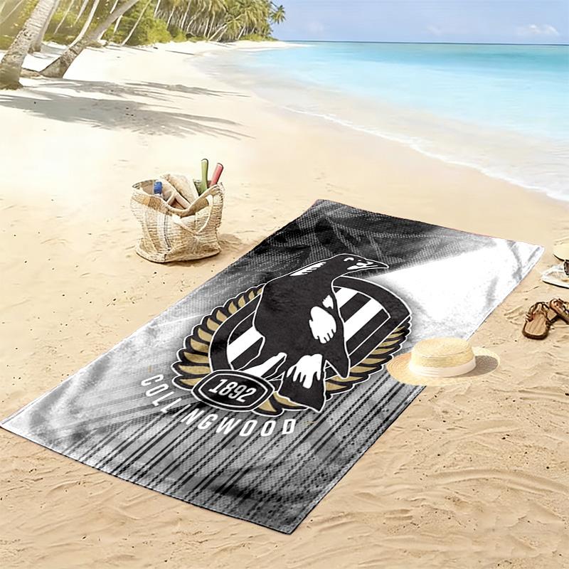 Collingwood FC 2D Flat Print Beach Towel, Large Soft Quick Dry Towel for Beach Camping SwimmingDSTJ0925301