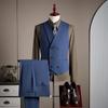 Costume Rayé Premium Double-Boutonnage pour Homme - Revers Pointu, Anti-froissage, Lavable en Machine, Idéal pour le Travail et les Occasions Formelles.