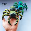 Realistic Bionic Spider Figurine 3D Printed Fidget Toy with Eyes, Large Articulated Unique Gothic Style Decor Flexible Joints, Halloween Desktop