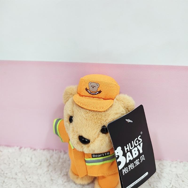 Cute Polices Bear Keychain Charm Unique Polices Bear Key Chain Soft Plush Keyrings Bag Decoration for Everyday Use