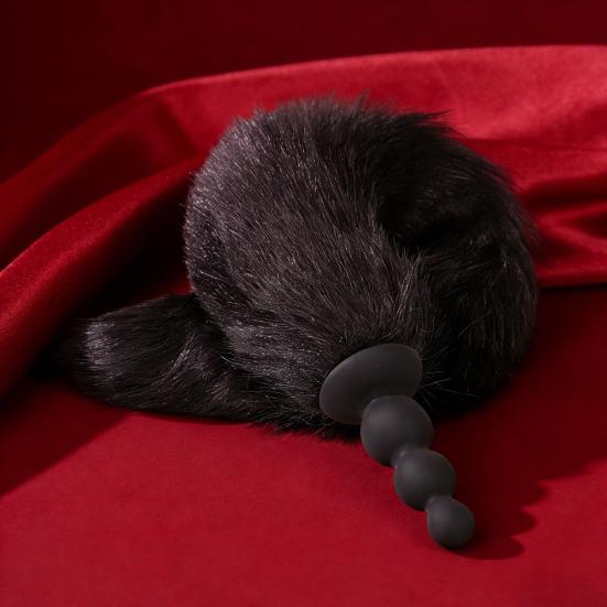 Plush Tail Anal Toy Prostate Stimulation Massager Dildo Silicone Anal Beads Butt Stopper Men Women Couples Adult Sex Toy