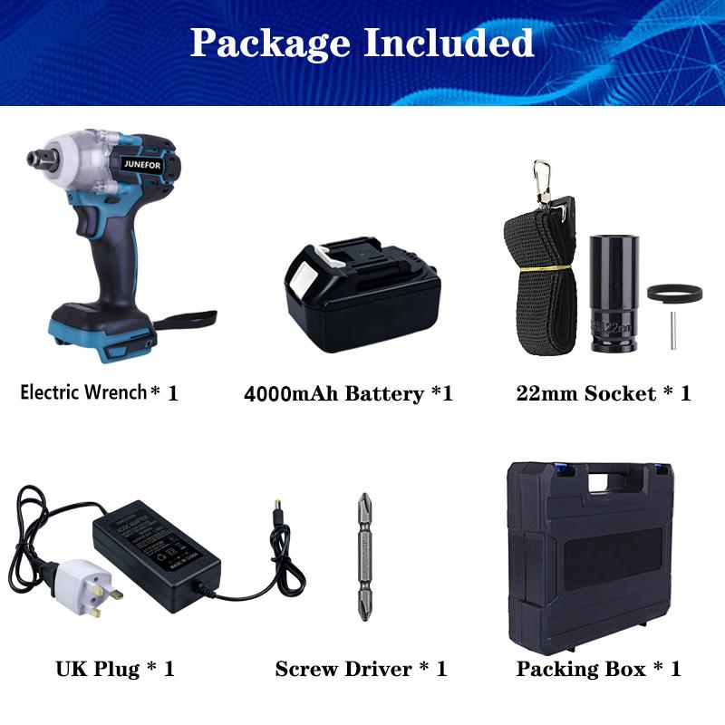 520N.M Cordless Wrench Brushless Electric Impact Wrench 1/2'' for Makita Battery 18V Electric Drill Screwdriver Multifunction