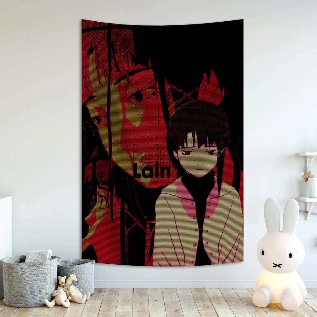 Serial Experiments Lain Tapestry Mysterious Anime Design Perfect for Fan Room Decor Large Wall Hanging Artwork