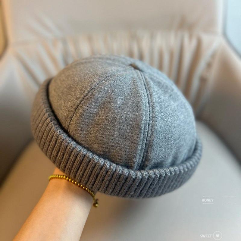 Chapeaux Rétro Sans Bord Hiver Rue Chapeau Peau de Melon Unisexe Mode Extérieure Décontracté Casquette de Marin Robe