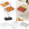 Stainless Steel Air Fryer Rack Multi-functional Roasting Rack Versatile Air Fryer Holder Dining