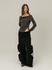 MOIFAIRE Foldover Shirring Sweatpants / Black