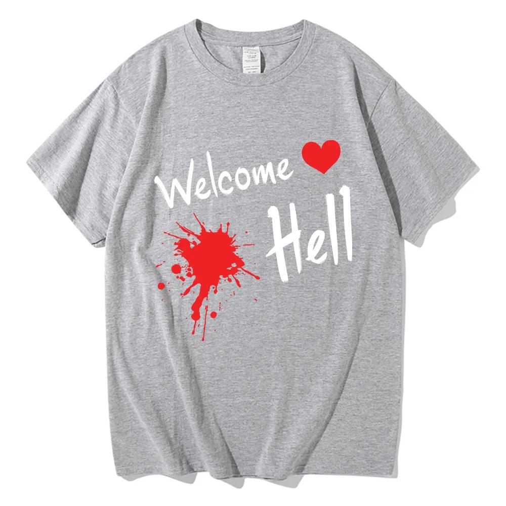 Anime TouHou Project Welcome Hell Tshirt 2025 women Clothing Harajuku Clothes Summer Tops Unisex Graphic T Shirts