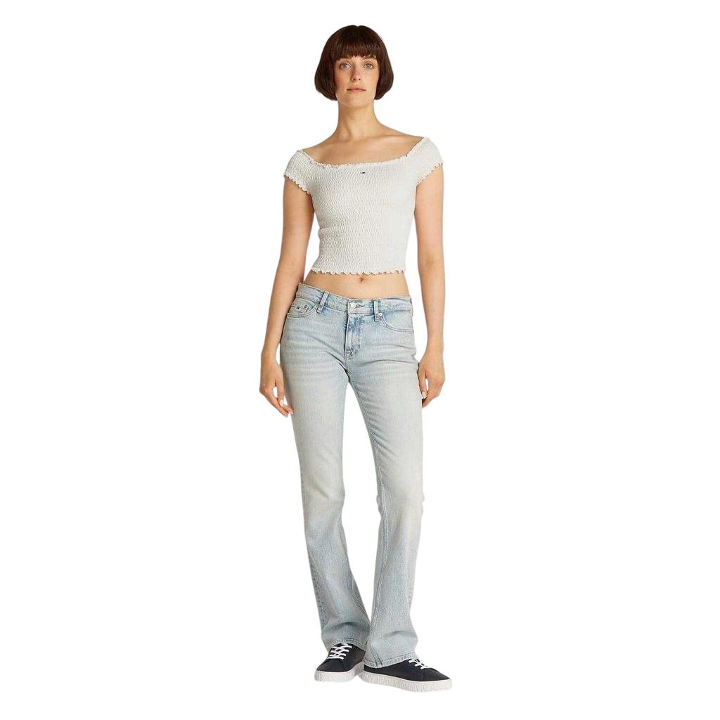 Tommy Jeans Womens/Ladies Mini Logo Off Shoulder Slim Smock Top
