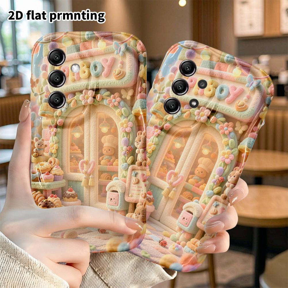 Phone Case: 2D Flat, Fits Samsung Galaxy A34 A35 M05 M06 S20 S22 S21 FE Plus 5G Protective Case, Dessert Bakery Theme, Perfect Holiday Gift for Christ