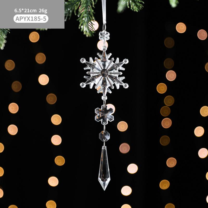 

Рождественский прозрачный орнамент снежинки имитация сосульки рождественская елка кулон на новый год Snowflakes E