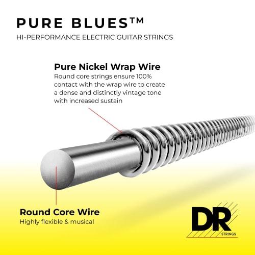 DR Pure Blues Electric Guitar Strings, Nickel, .010-.046, PHR-10