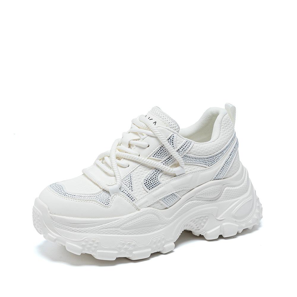 Spring New Super Fire Rhinestone Casual Sneakers Daddy Shoes Thick-soled Women's Shoes