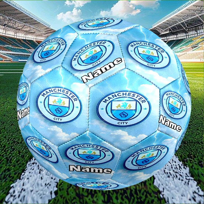 Custom Name Personalized Manchester City FC-A Print Size 5 Soccer Ball Training & Match Football, for Team, Kicking, Gift for Football Enthusiasts